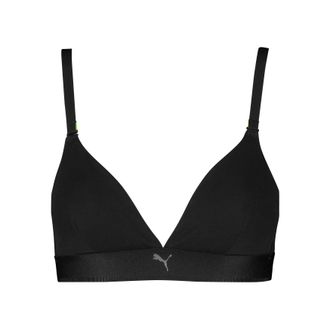 Puma B&uuml;gelloser BH PUMA PUMA WOMEN COTTON TRIANGLE BRALETTE, Damen, Gr. XXL, N-Gr, schwarz, Obermaterial: 88% Baumwolle, 12% Elasthan, BHs B&uuml;gelloser BH