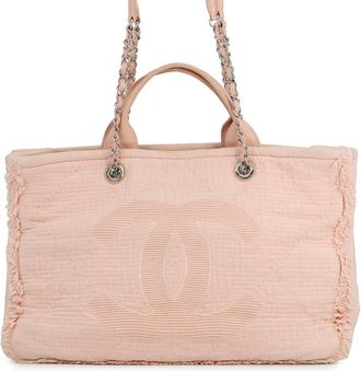 Chanel Pink Canvas Handbag Shopping Bag Tote Bag (Pre-Owned)