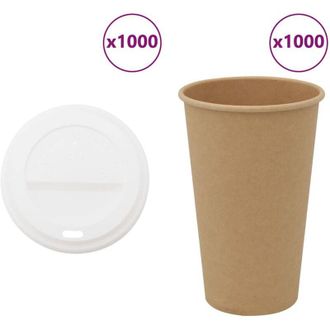 vidaXL Vasos De Caf&eacute; De Papel Con Tapa 1000 Uds 16oz 400ml Vidaxl