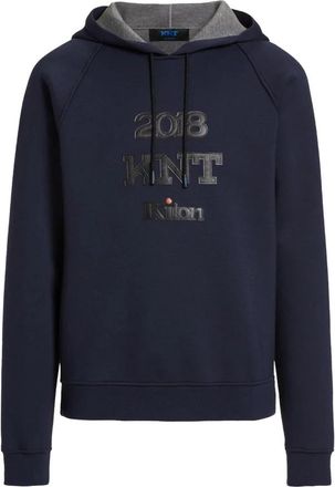 Kiton Hoodie met logo detail - Heren - Hoodies - Blauw - XS - Hoodies & sweatvesten
