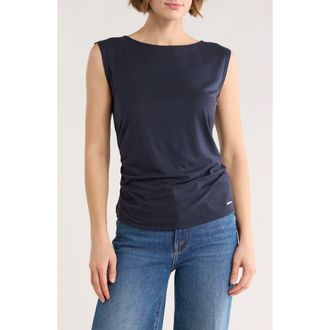 Elie Tahari Side Ruched Tank in Navy at Nordstrom Rack, Size X-Small