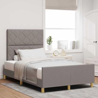 vidaXL Estructura De Cama Con Cabecera Taup&eacute; 120 X 200 Cm Tela Vidaxl