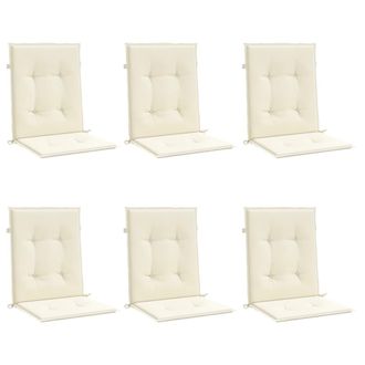 vidaXL Coj&iacute;n Silla Jard&iacute;n Respaldo Bajo 6 Uds Tela Oxford Crema Vidaxl