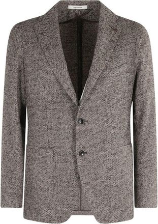 Tagliatore Tailored Brown Jacket With Textured Tweed Finish