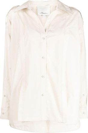 3.1 Phillip Lim flat-collar long-sleeved shirt - women - Cotton/Polyester - 0 - White