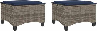 vidaXL Taburetes De Jard&iacute;n Con Cojines 2 Uds Gris 55x55x36 Cm Vidaxl