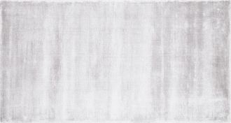 Beliani Alfombra De Viscosa Gris Claro 80 X 150 Cm Pelo Corto Sala De Estar Gesi Ii