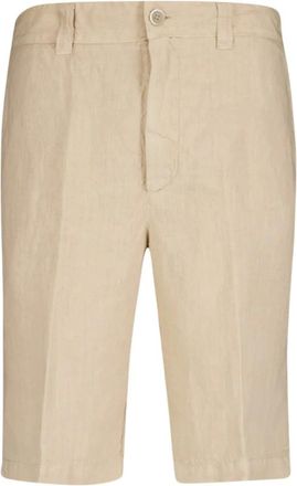120% Lino Heren, Korte broeken, Beige, Maat: 3XL Linnen