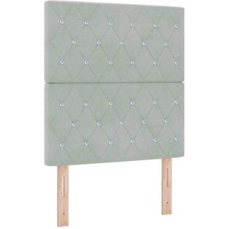 vidaXL Vidaxl - Cama Tipo Box Spring Gris Claro 80 X 200 Cm Terciopelo