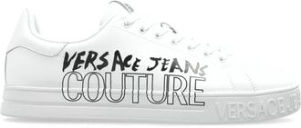 Versace Jeans Couture Sneakers met Gedrukt Logo - Heren - Sneakers - Wit - 43 EU - Leer - Schoenen