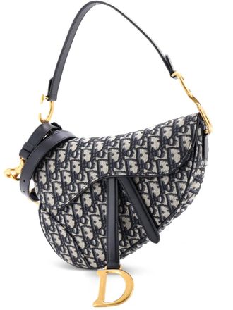 Dior Saddle Handbag with Strap Oblique Canvas Medium shoulder bag - Blue