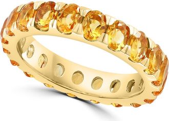 Effy 14K Yellow Gold Citrine Eternity Band Ring in 14K Gold at Nordstrom, Size 7
