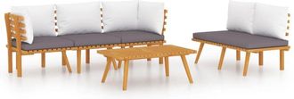 vidaXL Muebles De Jard&iacute;n 5 Piezas Con Cojines Madera Maciza De Acacia Vidaxl