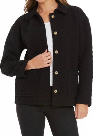 Mod-o-doc Quilted Long Sleeve Cardigan In Black