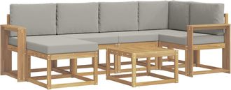 vidaXL Conjunto De Sof&aacute;s De Exterior 7 Uds. Blanco Y Gris Claro Vidaxl