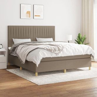 vidaXL Vidaxl - Cama Box Spring Con Colch&oacute;n Tela Gris Taupe 160x200 Cm