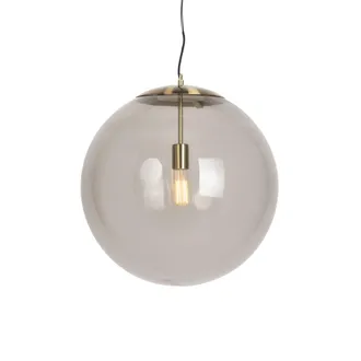 QAZQA Qazqa L&aacute;mpara Colgante Moderna Lat&oacute;n Con Cristal Ahumado 50 Cm