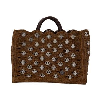 Paco Rabanne Raffia Shopper Bag - female - Rabanne - Shopping Bags - Brown - ONE SIZE - Bags