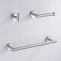 OEM Juego De 3 Piezas De Accesorios De Ba&ntilde;o Zvd: Toallero De 40 Cm, Soporte Para Papel Higi&eacute;nico, Acero Inoxidable Sus304, Resistente A La Corrosi&oacute;n, Acab