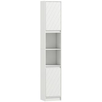 HOMCOM Columna de ba&ntilde;o 30x24x170 cm blanco
