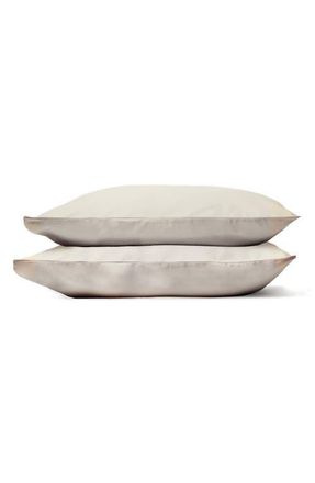 Sijo Set of 2 400 Thread Count Organic Cotton Percale Pillowcases in Fog at Nordstrom, Size Standard