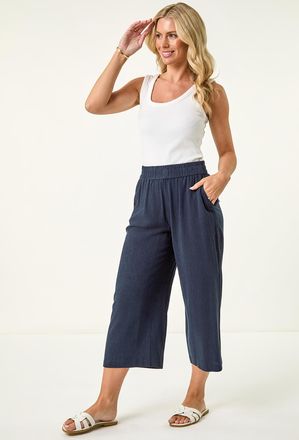 Roman Linen Mix Cropped Trouser