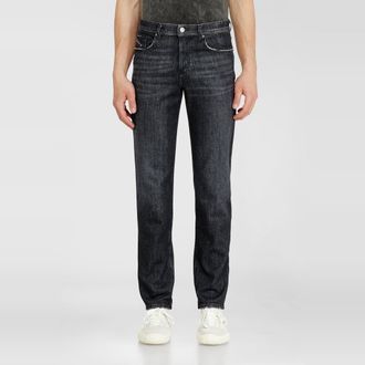 Diesel Regular Jeans Regular Waist 2023 D-Finitive, Black/Dark grey, Button fly