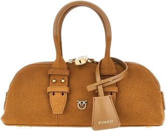 Pinko Pinko - Small Escape Bag - Dames - Tassen - Bruin - Maat: ONE Size Katoen