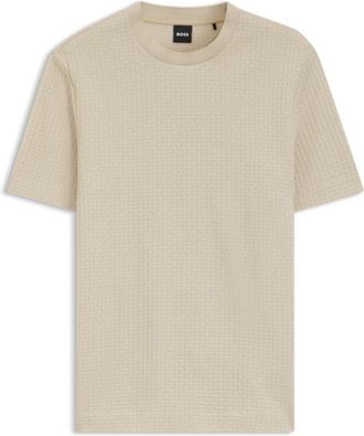 BOSS Jacquard-pattern T-shirt in cotton