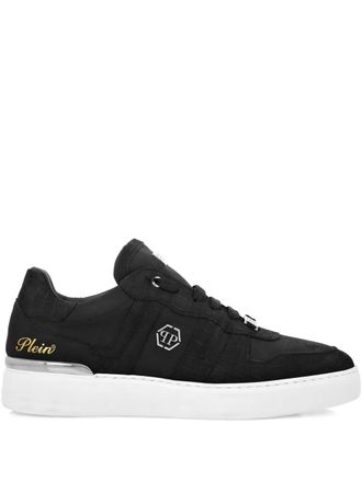 Philipp Plein leather low-top sneakers - Black