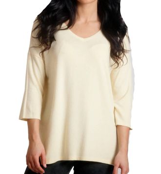 French Kyss Tatiana Kashmira 3/4 Sleeve Tunic In Yellow