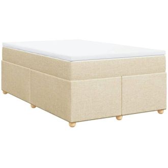 vidaXL Cama Box Spring Con Colch&oacute;n Tela Color Crema 120x200 Cm Vidaxl