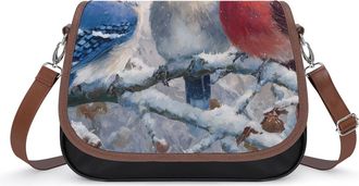 Generic Cardinal Cute Blue Jay Bird Womens Crossbody Bag Fashion Shoulder Handbags Message Tote Bag with Adjustable Strap