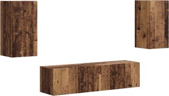 vidaXL Conjunto De Mueble De Tv 4 Uds. Madera Vieja Vidaxl