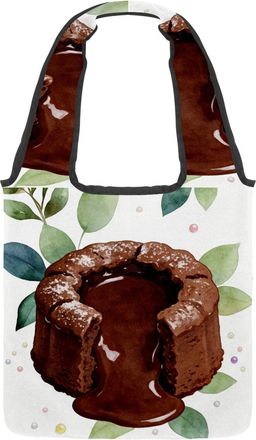 Generic Velvet Chocolate Truffle Reversible Canvas Shoulder Tote - Double-Sided Print, 12oz Cotton, 27cm Drop, Fold-Flat Bag for Travel, Shopping, Street Outi