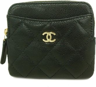Chanel Black Grained Calfskin Coin Purse/Coin Case (Pre-Owned)
