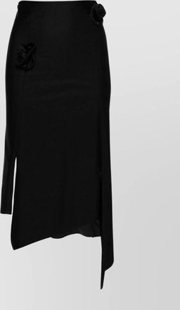 Coperni asymmetric floral high-waisted panelled midi skirt