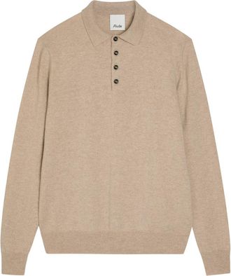 Allude Cashmere Polo Jumper - Beige - XL