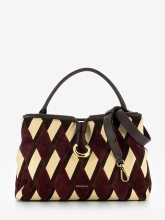 Coccinelle Handbag geometrica patch in suede multicolor