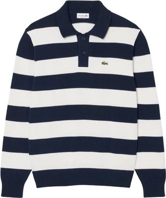 Lacoste Gestreepte Katoenen Sweater Polo - Heren - Polos - Veelkleurig - XL - Katoen - Tops