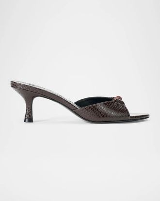 Staud 60mm Brynn Embossed Leather Mules