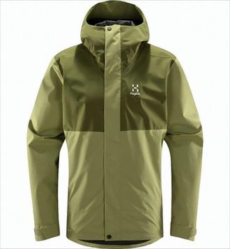 Hagl&ouml;fs Two-Tone Olive Green Jacket With Snap-Button Placket