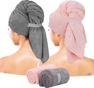 No Brand Dos Toallas De Microfibra De Secado R&aacute;pido Para El Cabello, De 100 X 60 Cm, Adecuadas Para Cabello Largo, Grueso Y Rizado