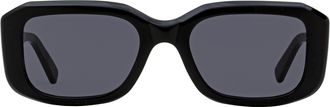 Retro Superfuture Voce Acetate Round-Rectangular Sunglasses - Black