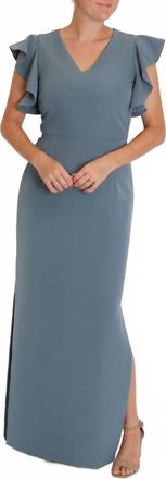 Camilyn Beth Katherine Sheath Gown In Ocean Blue