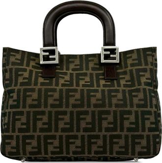 Fendi Pre-owned Fendi Small Zucca Canvas Twins Tote Ladies GQGA7SVB0E4HHKZ4