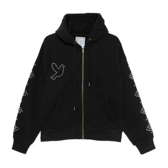KidSuper Studios Dove & Eye Studded Hoodie - Heren - Vesten met rits - Zwart - M - Hoodies & sweatvesten