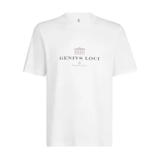 Brunello Cucinelli Brunello Cucinelli, T-Shirts, male, White, Size: 3XL T-shirt with print