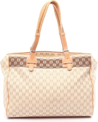 Loewe Beige Brown Canvas Leather Handbag Tote Bag (Pre-Owned)