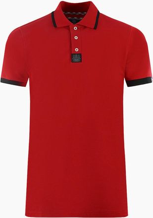 Aquascutum Mens Aquascutum Branded Shoulder Tipped Red Polo Shirt - Size: 40